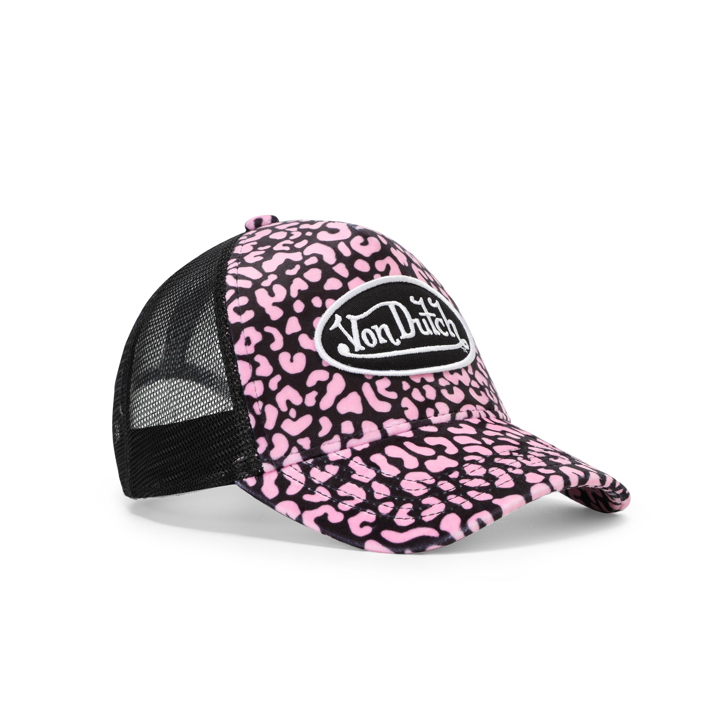 Light Pink Cheetah Velvet Trucker Hat