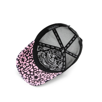 Light Pink Cheetah Velvet Trucker Hat