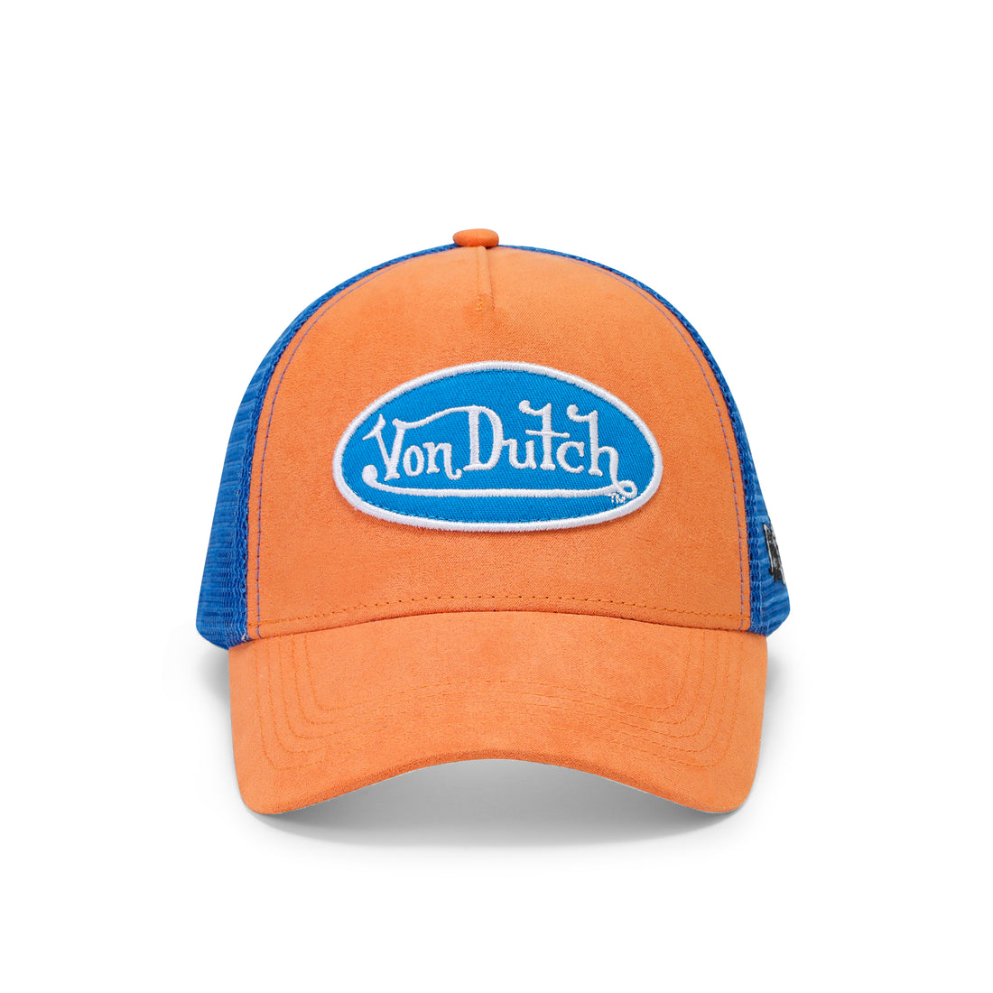 Suede Trucker Hat - Orange and Blue — image 1