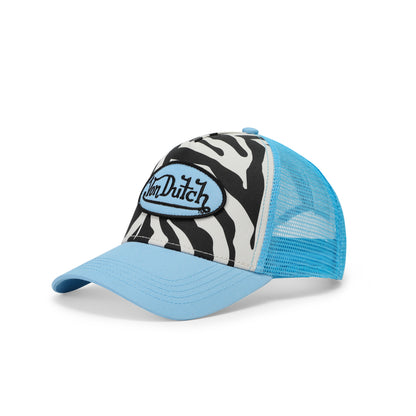 Zebra Trucker Hat - Blue