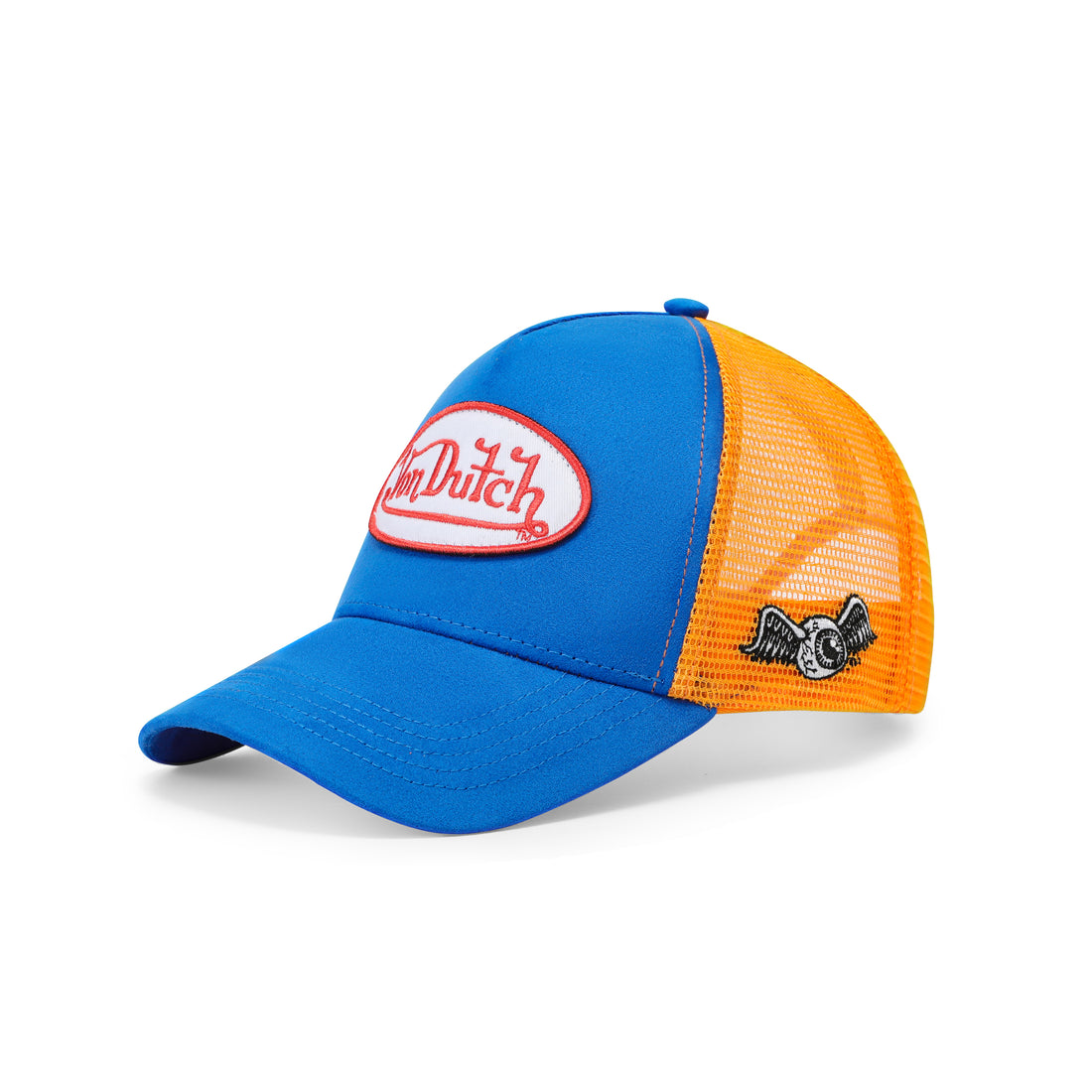 Suede Trucker Hat - Blue and Orange