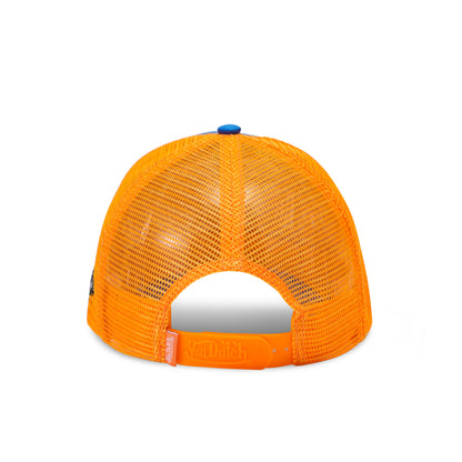 Suede Trucker Hat - Blue and Orange