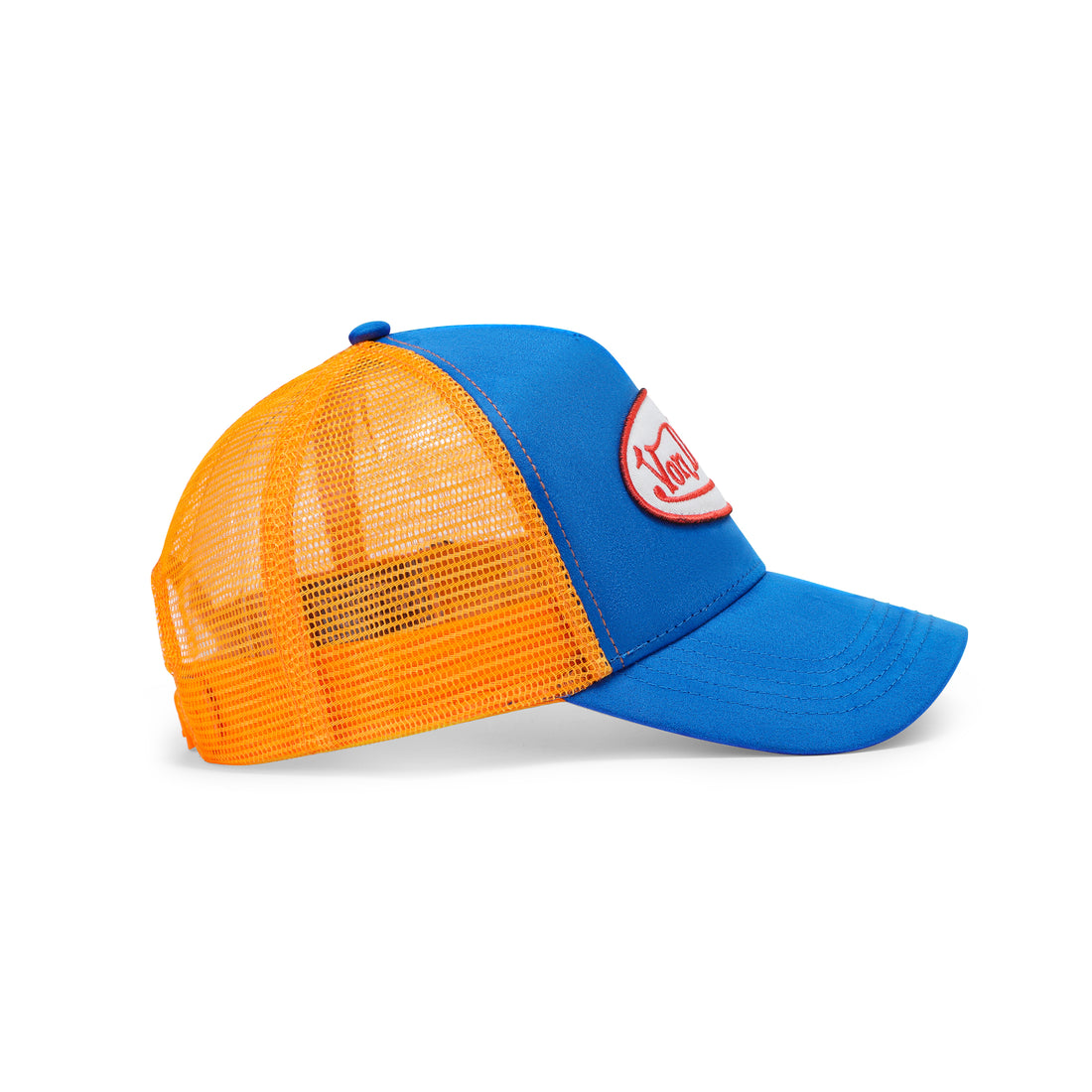 Suede Trucker Hat - Blue and Orange