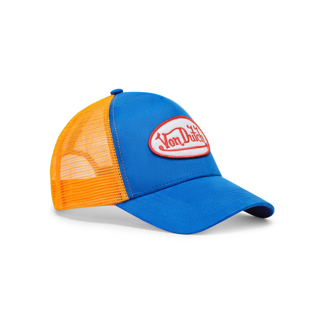 Suede Trucker Hat - Blue and Orange