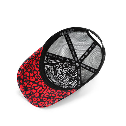 Red Cheetah Velvet Trucker Hat