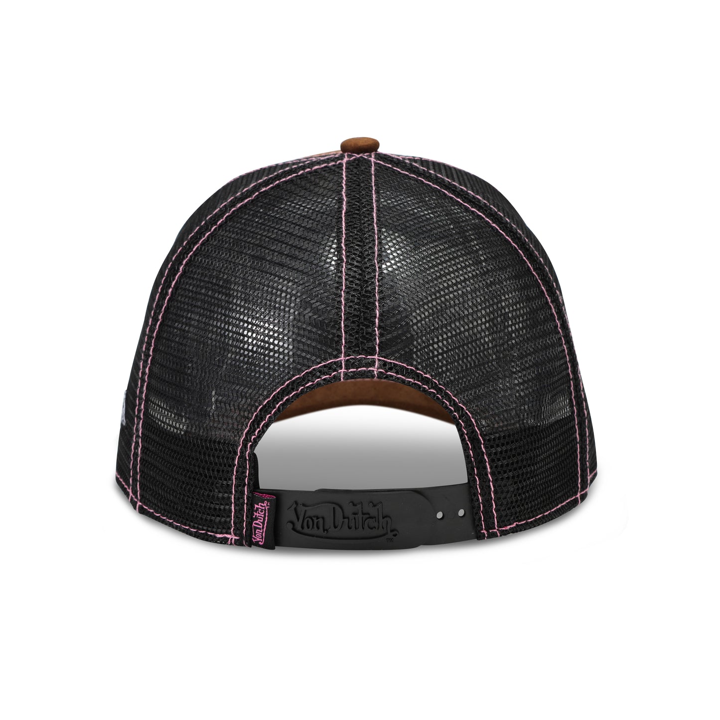 Suede Trucker Hat - Brown and Pink