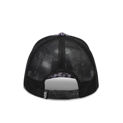 Grey Cheetah Velvet Trucker Hat