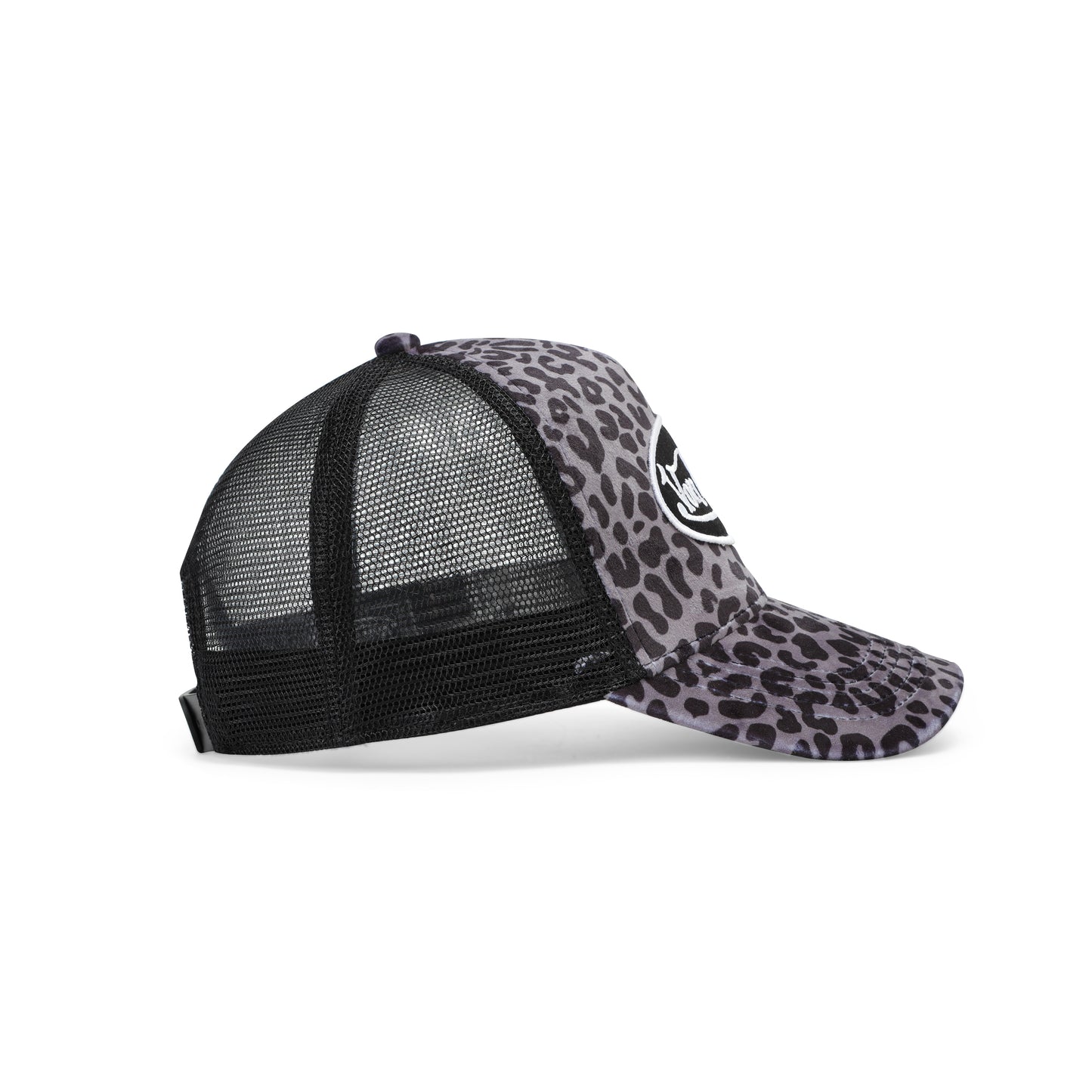 Grey Cheetah Velvet Trucker Hat