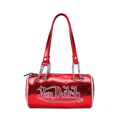 Barrel Bag -Red Metallic