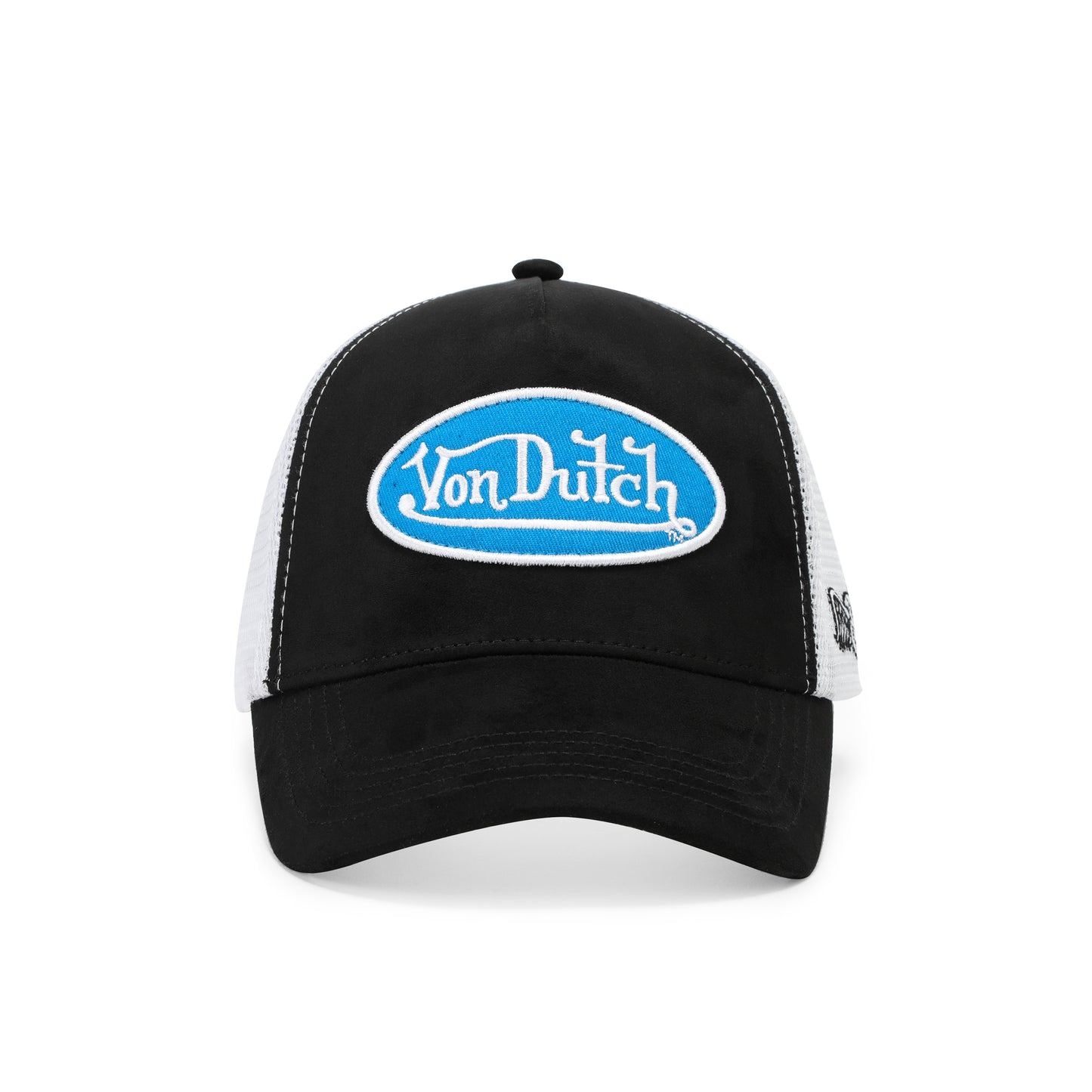 Suede Trucker Hat - Black and Blue