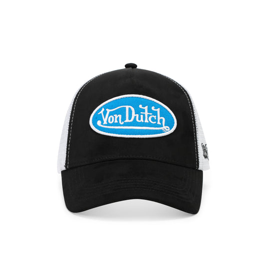 Suede Trucker Hat - Black and Blue