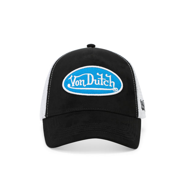 Suede Trucker Hat - Black and Blue