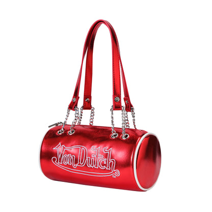 Barrel Bag -Red Metallic