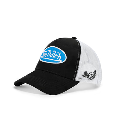 Suede Trucker Hat - Black and Blue