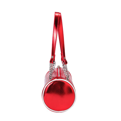Barrel Bag -Red Metallic