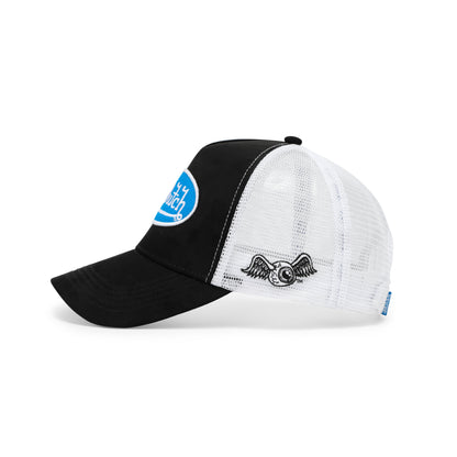 Suede Trucker Hat - Black and Blue