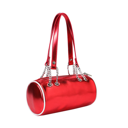 Barrel Bag -Red Metallic