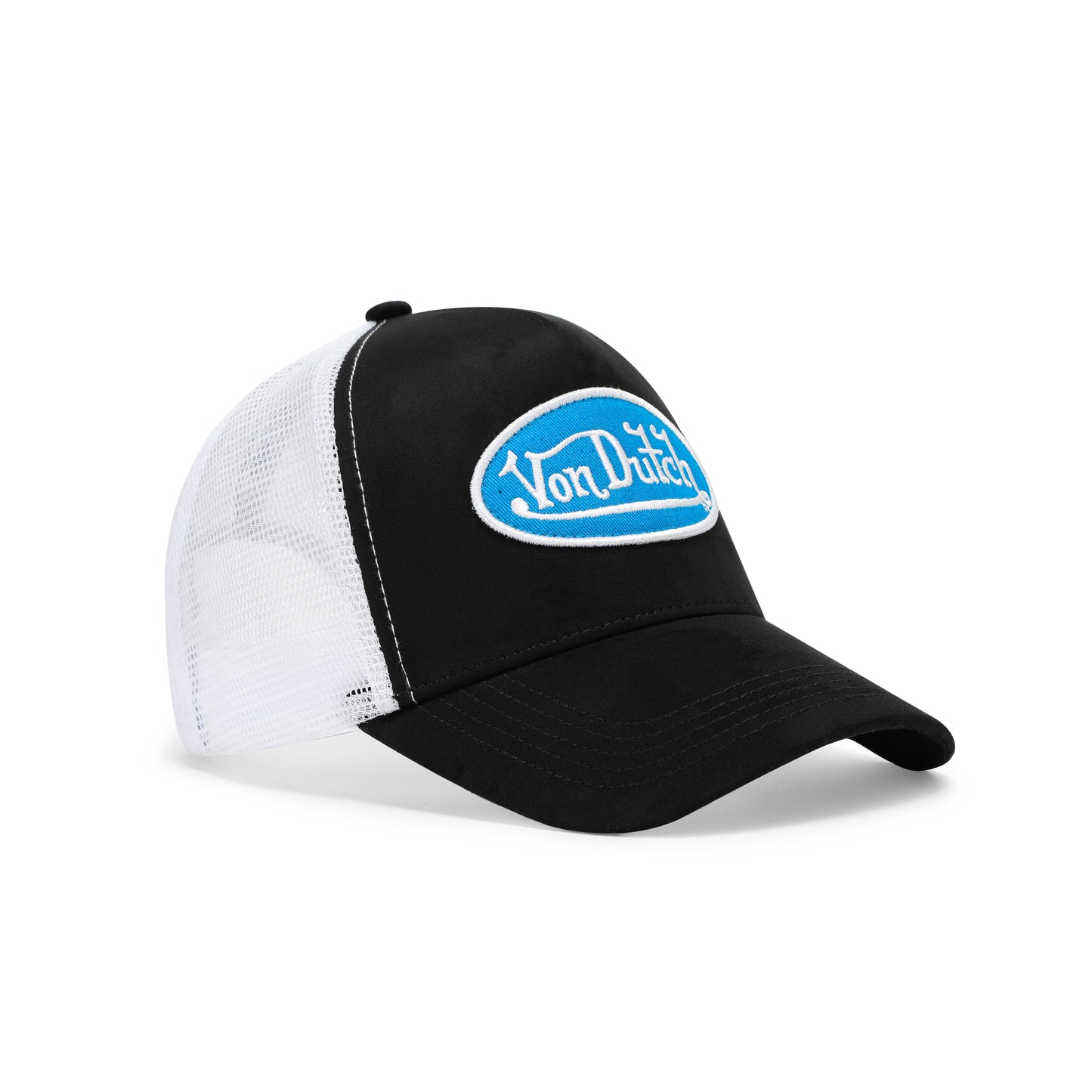 Suede Trucker Hat - Black and Blue