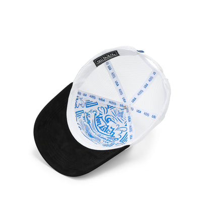 Suede Trucker Hat - Black and Blue