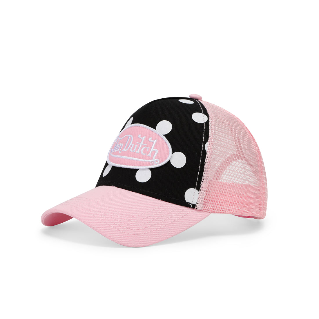 Polka Dot Trucker Hat - Pink