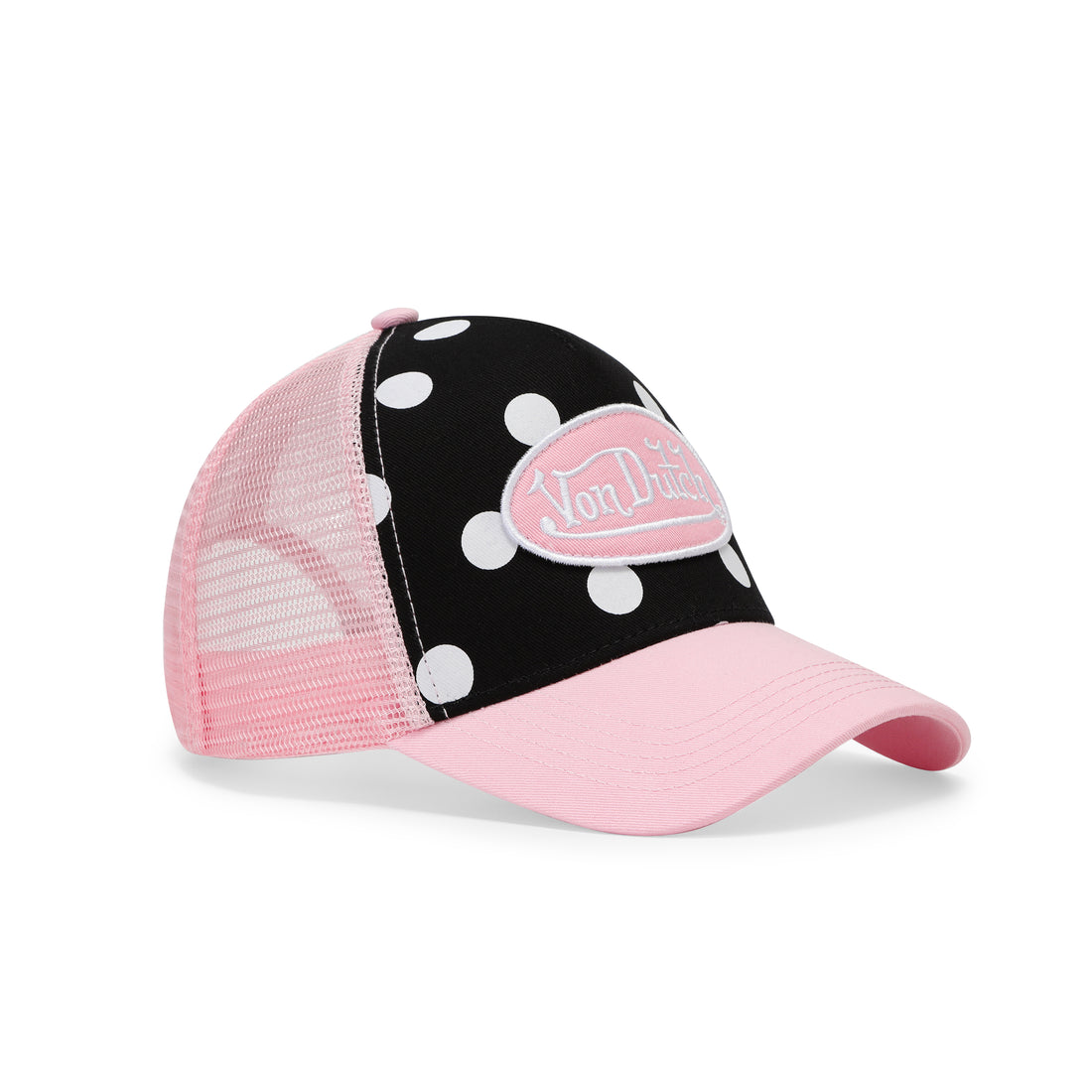 Polka Dot Trucker Hat - Pink