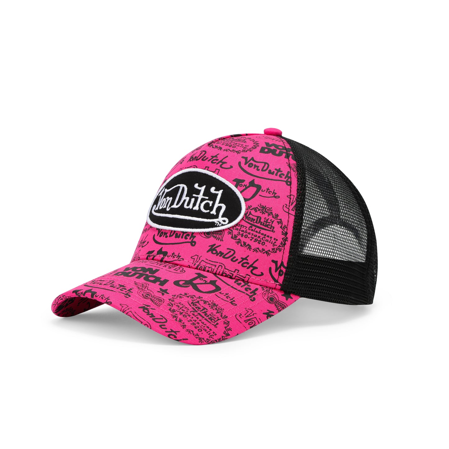 Logo Stamp Trucker Hat - Pink and Black