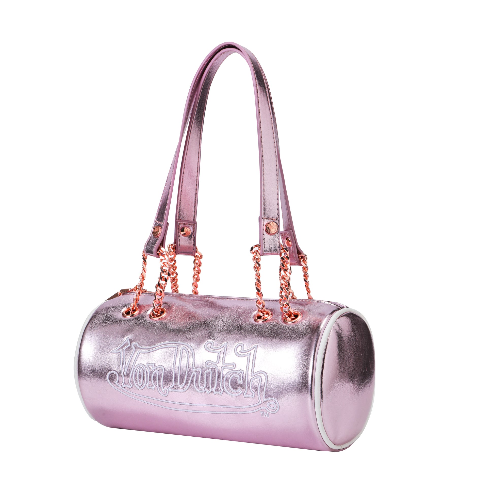 Barrel Bag -Pink Metallic