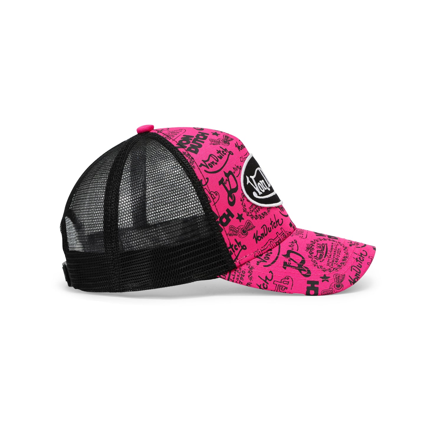 Logo Stamp Trucker Hat - Pink and Black