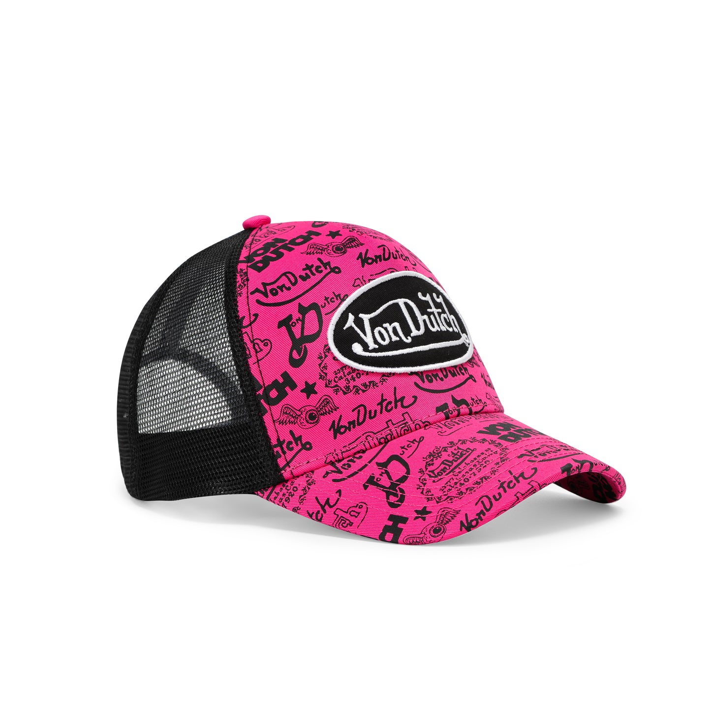 Logo Stamp Trucker Hat - Pink and Black
