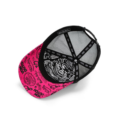 Logo Stamp Trucker Hat - Pink and Black