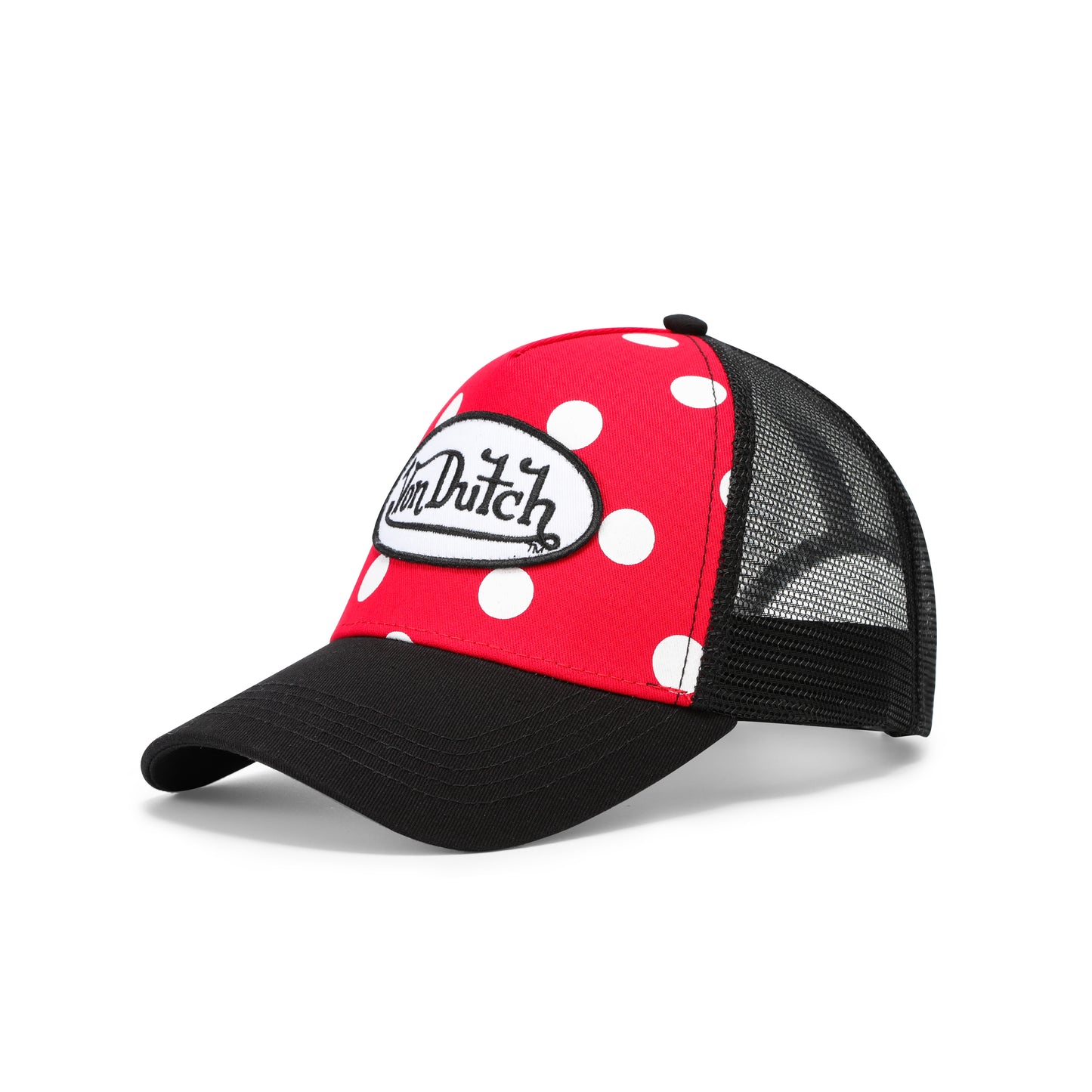 Polka Dot Trucker Hat - Cherry
