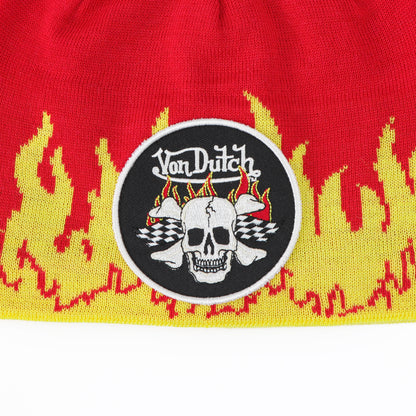 Road Reaper Flame Beanie - Red