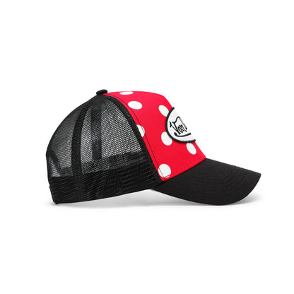 Polka Dot Trucker Hat - Cherry