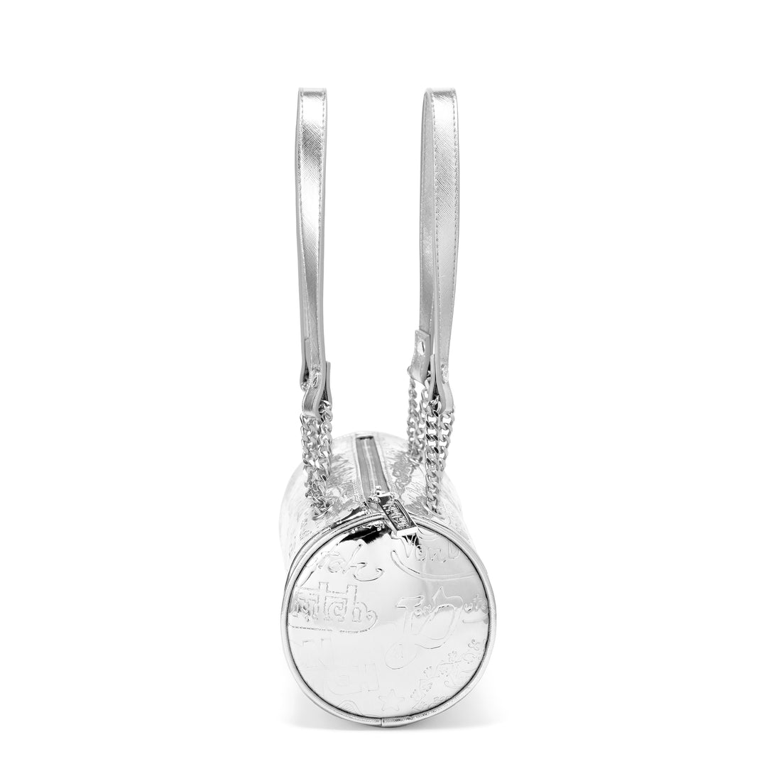 Barrel Bag - All Over Print Silver Metallic