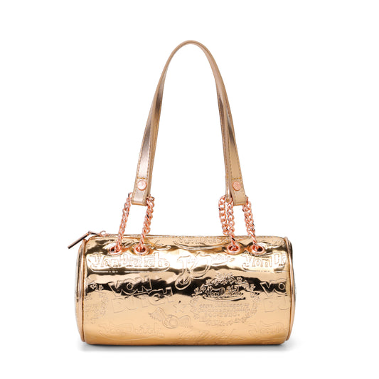 Barrel Bag - All Over Print Rose Gold Metallic