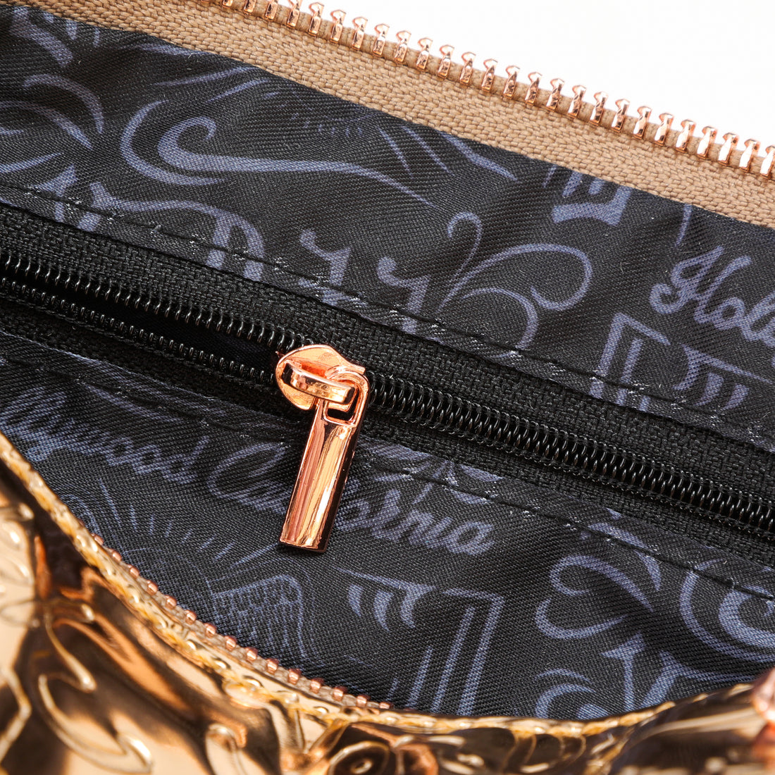 Barrel Bag - All Over Print Rose Gold Metallic — image 9