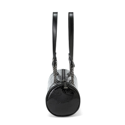 Barrel Bag - All Over Print Black Metallic
