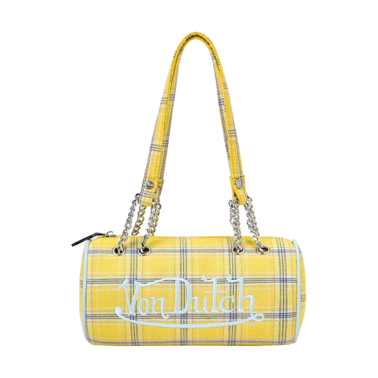 Barrel Bag - Yellow Plaid