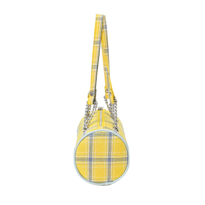 Barrel Bag - Yellow Plaid