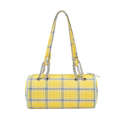 Barrel Bag - Yellow Plaid