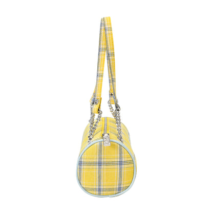 Barrel Bag - Yellow Plaid