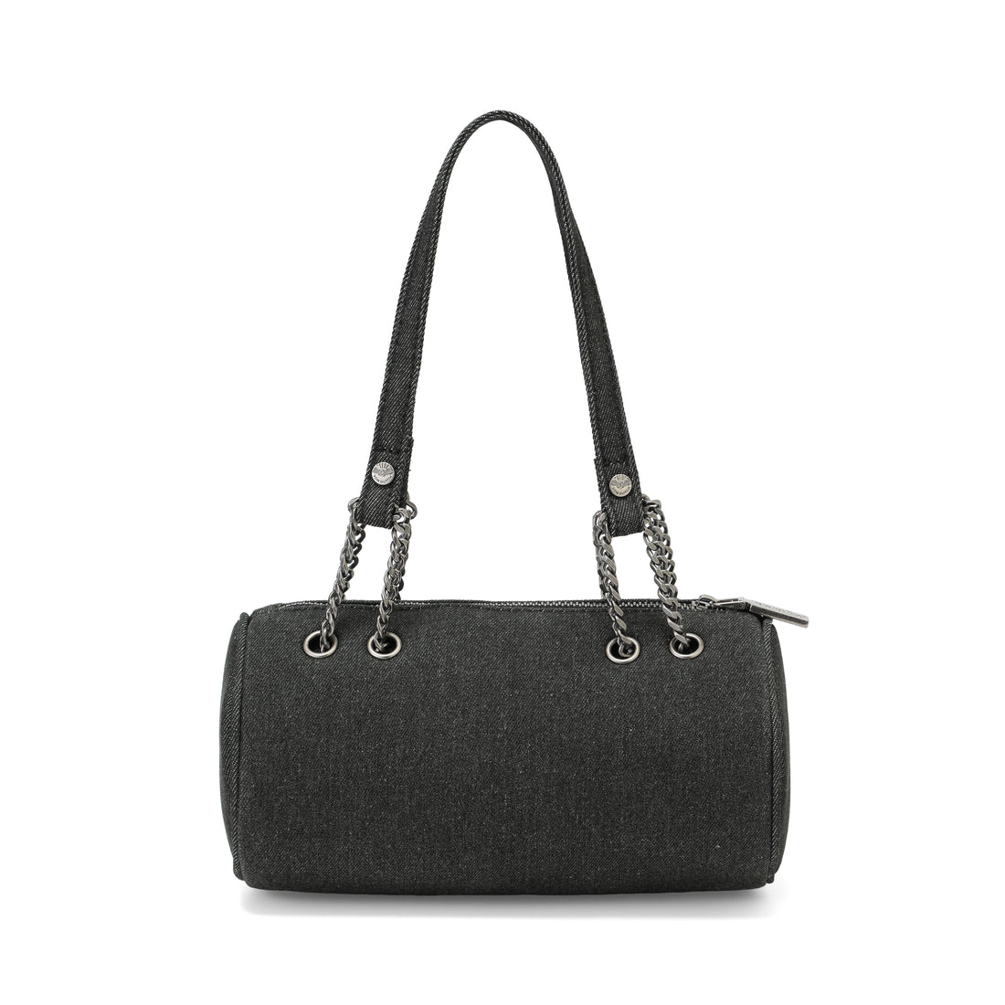 Barrel Bag - Long Barrel Black Distressed Denim — image 6