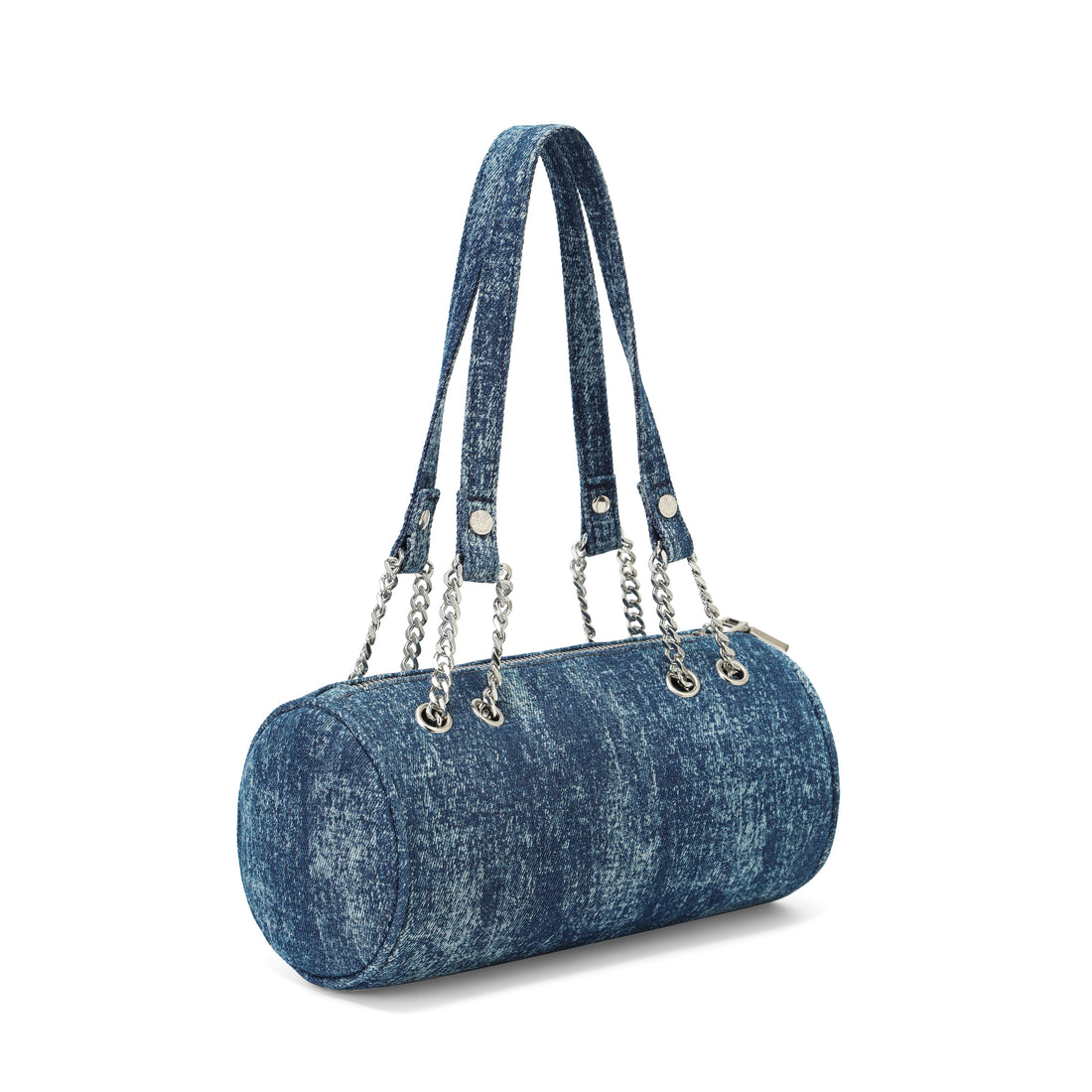 Barrel Bag - Long Barrel Blue Denim Rhinestone — image 5