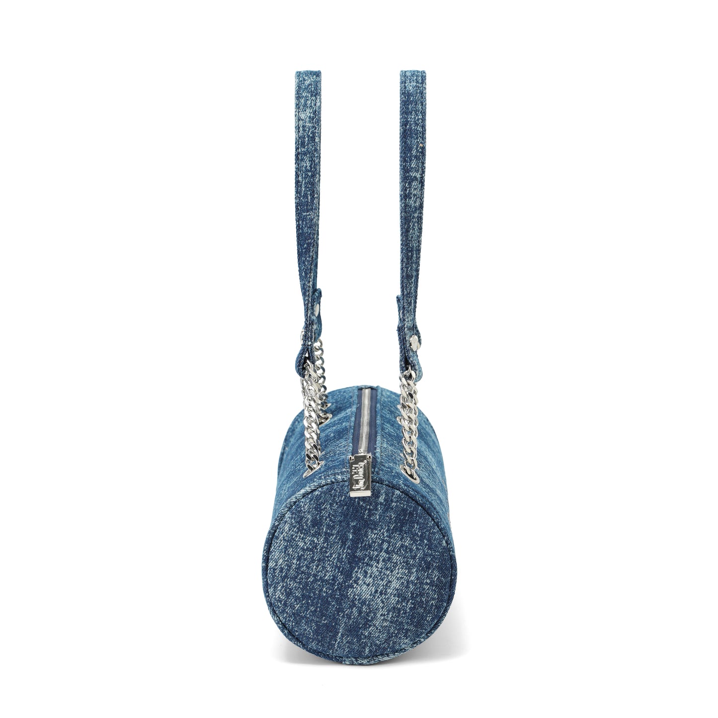 Barrel Bag - Long Barrel Blue Denim Rhinestone