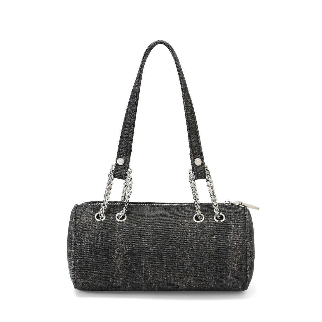 Barrel Bag - Long Barrel Black Denim Rhinestone — image 6