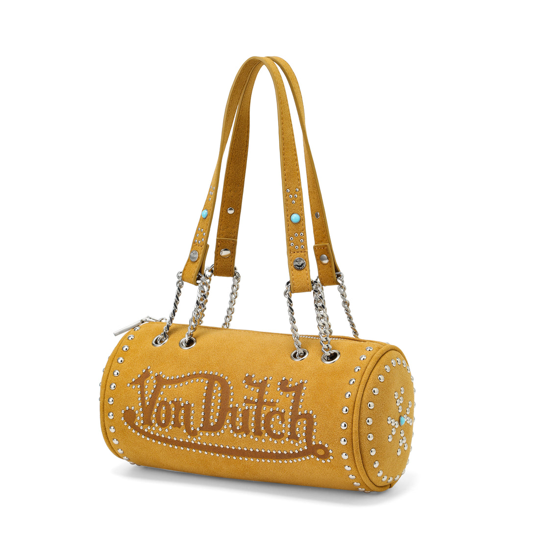 Barrel Bag - Long Barrel Brown Studded — image 3