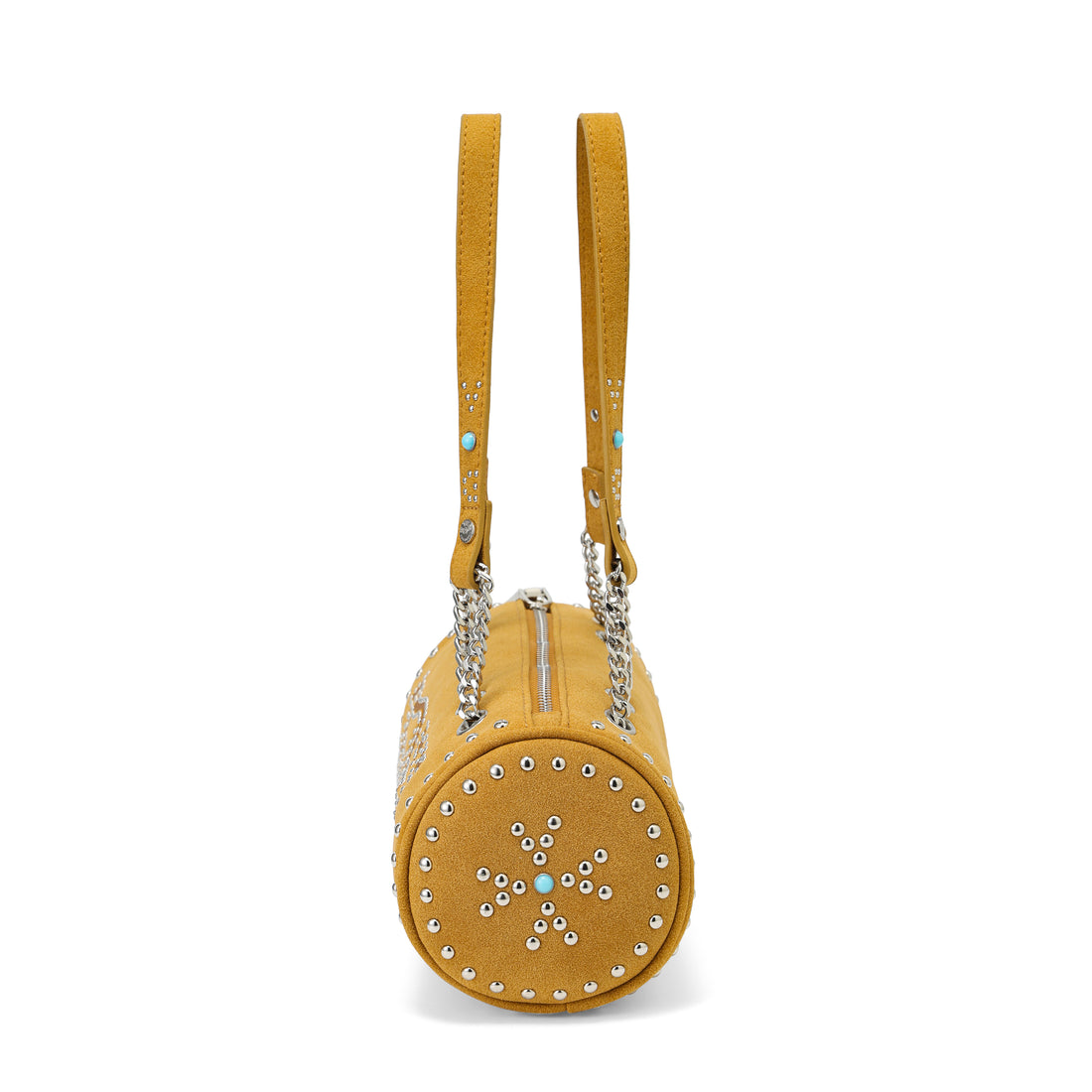 Barrel Bag - Long Barrel Brown Studded — image 4