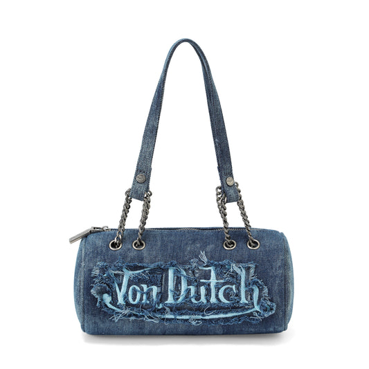 Barrel Bag - Long Barrel Blue Distressed Denim