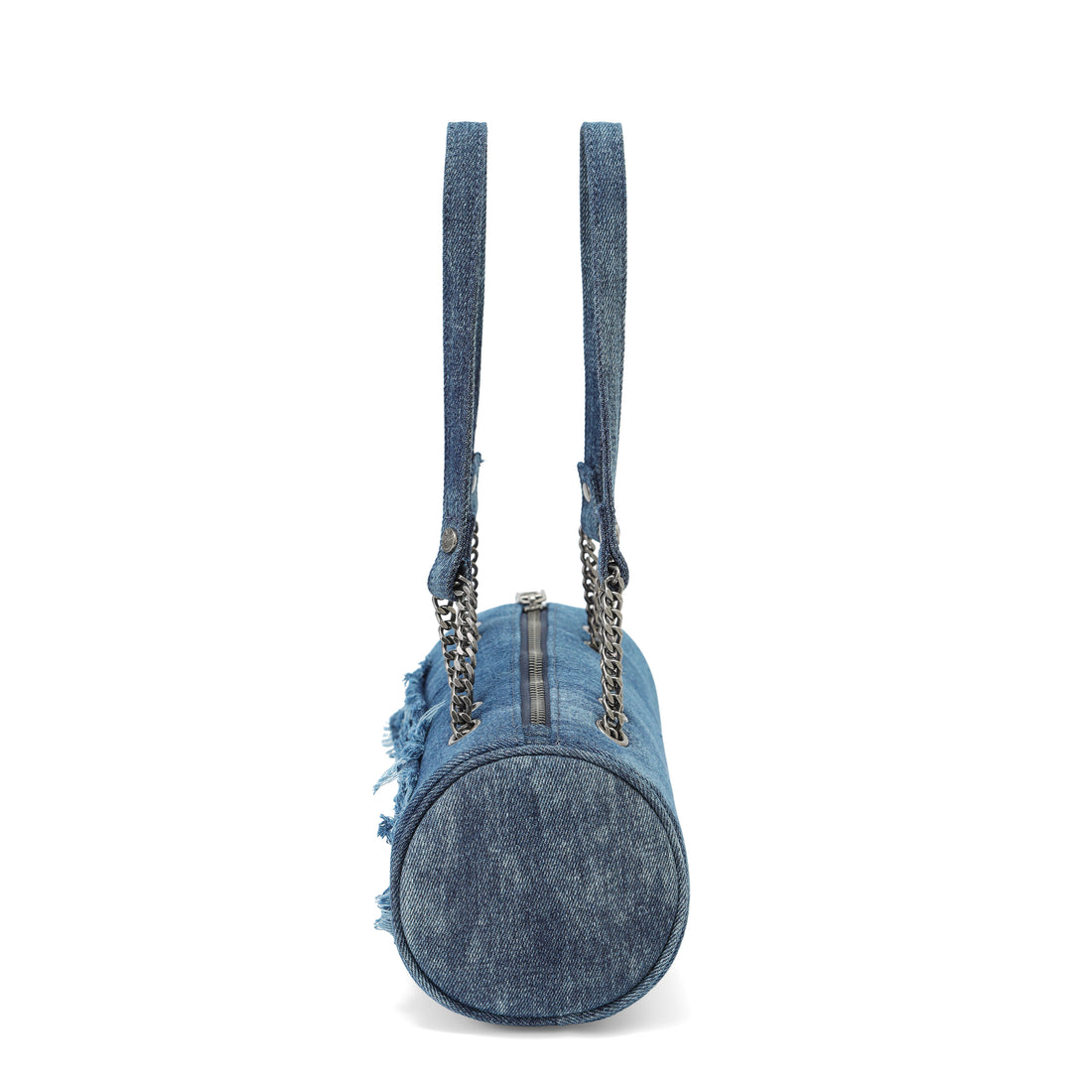 Barrel Bag - Long Barrel Blue Distressed Denim — image 4