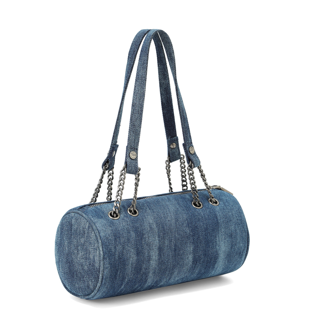 Barrel Bag - Long Barrel Blue Distressed Denim — image 5